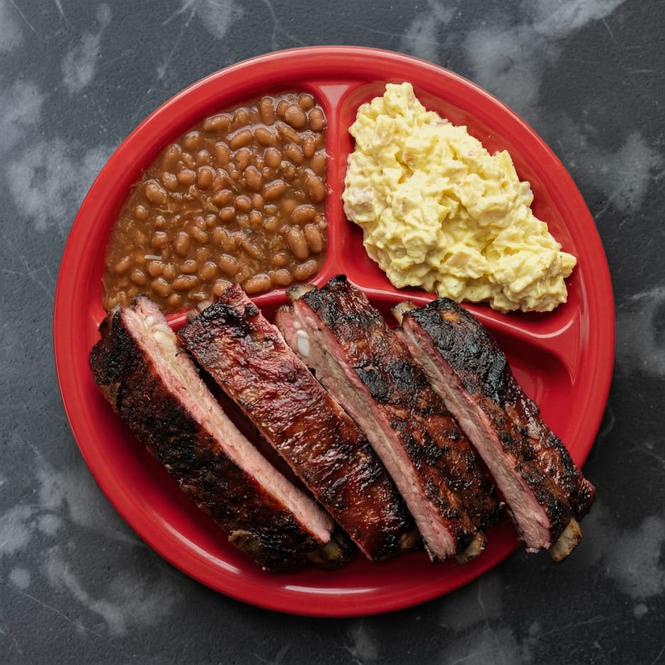 Rib Plate (4 Ribs) Lunch.