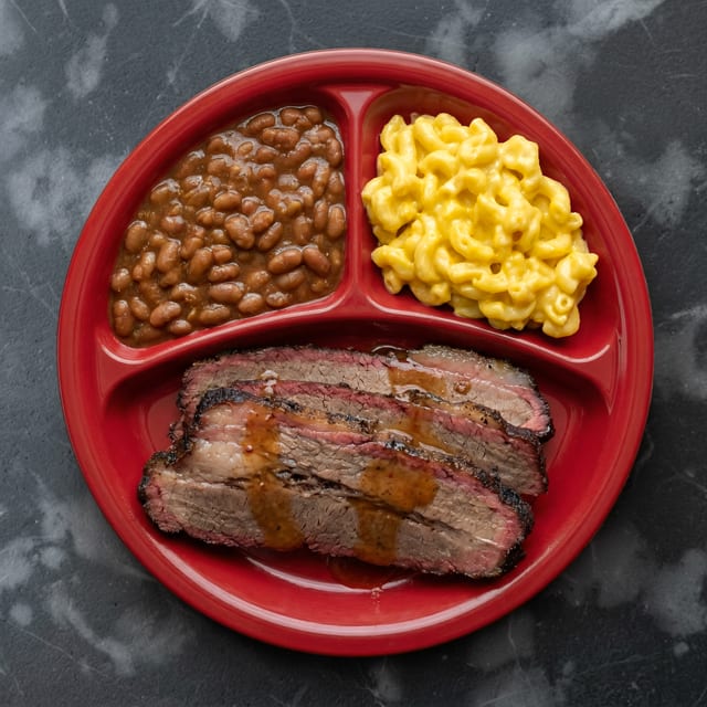 Beef Brisket Plate Lunch.