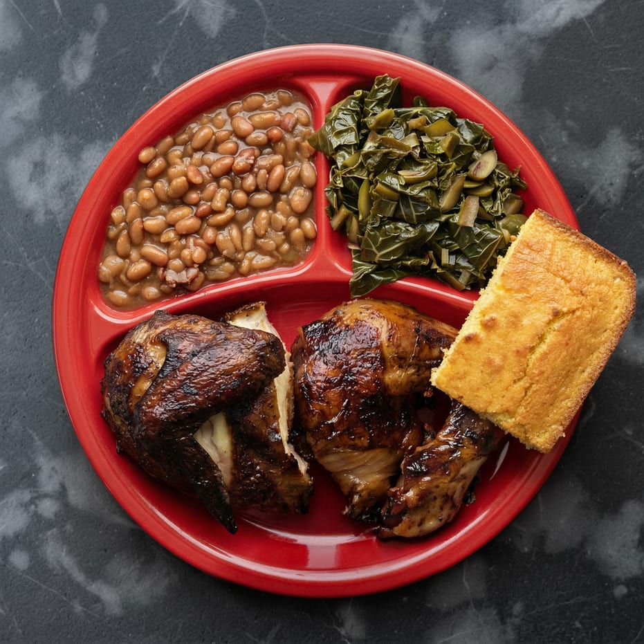 (1/2) Chicken Plate Dinner.
