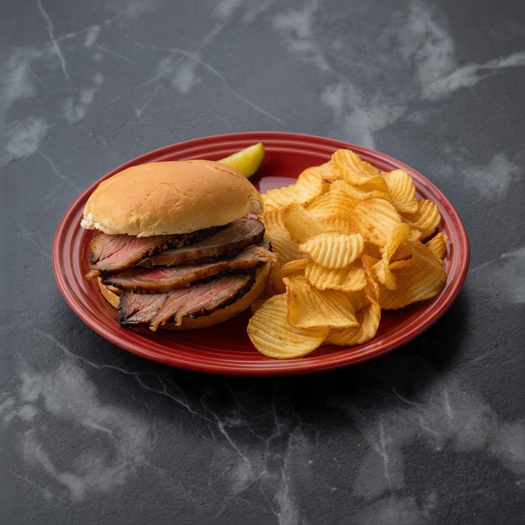 Beef Brisket Sandwich.
